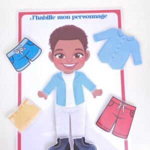 planche d'activité : j'habille mon personnage